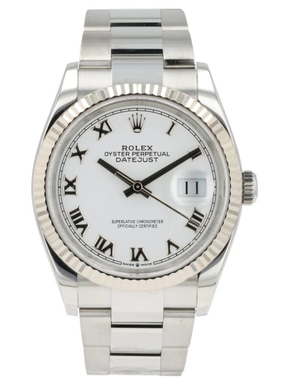 2022 Rolex Datejust White Dial Stainless Steel 36mm Automatic Mens Watch 126234